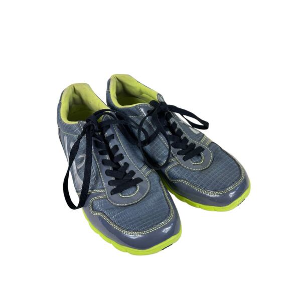 Zumba Gray Bright Yellow Z-Kicks II Lace Up Lightweight Hip Hop Dance Sneakers 7 - Picture 1 of 6